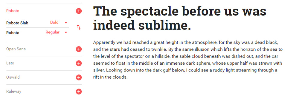 roboto slab - header fonts