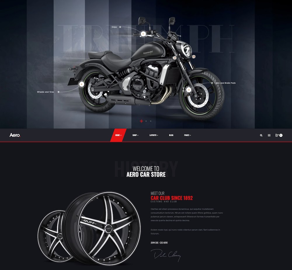 Aero - Auto Parts, Car Accessories Shopify Theme