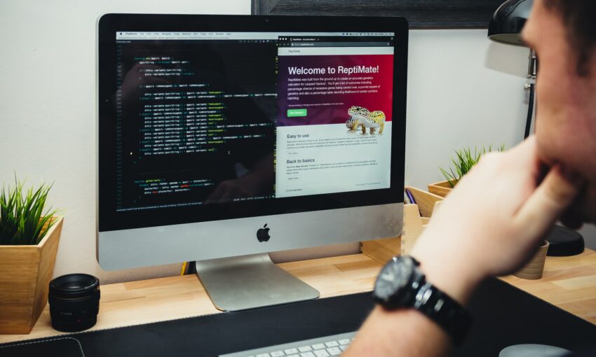 A guy looking at engaging CSS design