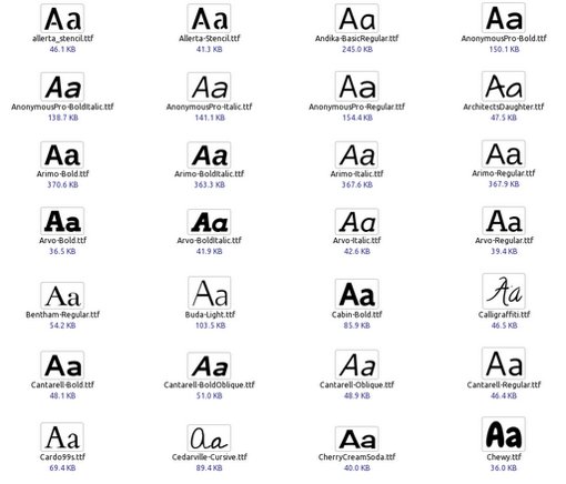 Google Web Fonts Directory