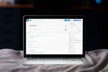 WordPress admin panel opened on a laptop