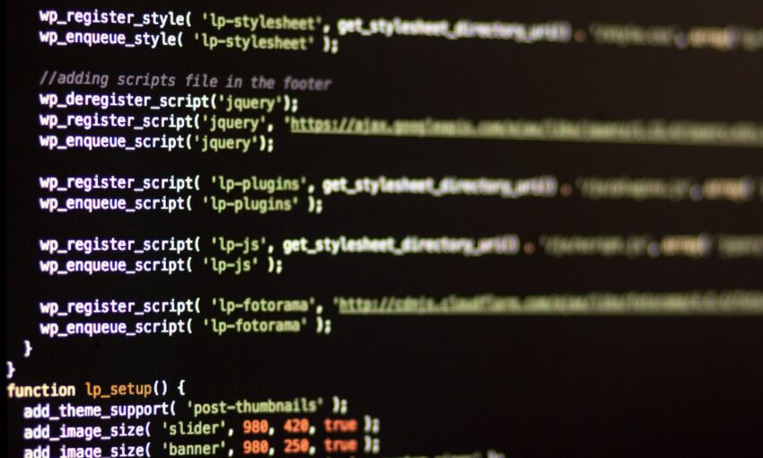 WordPress code in an editor