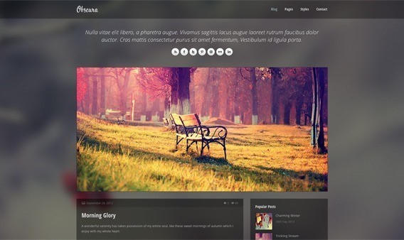 Obscura free responive web template html css Obscura