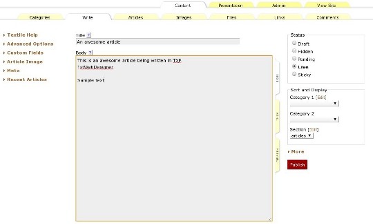 Article Editor in TXP Article Editor in TXP