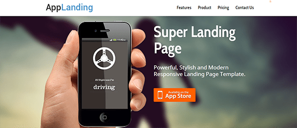 AppLanding free responive web template html css AppLanding