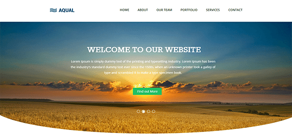 Aqual free responive web template html css Aqual